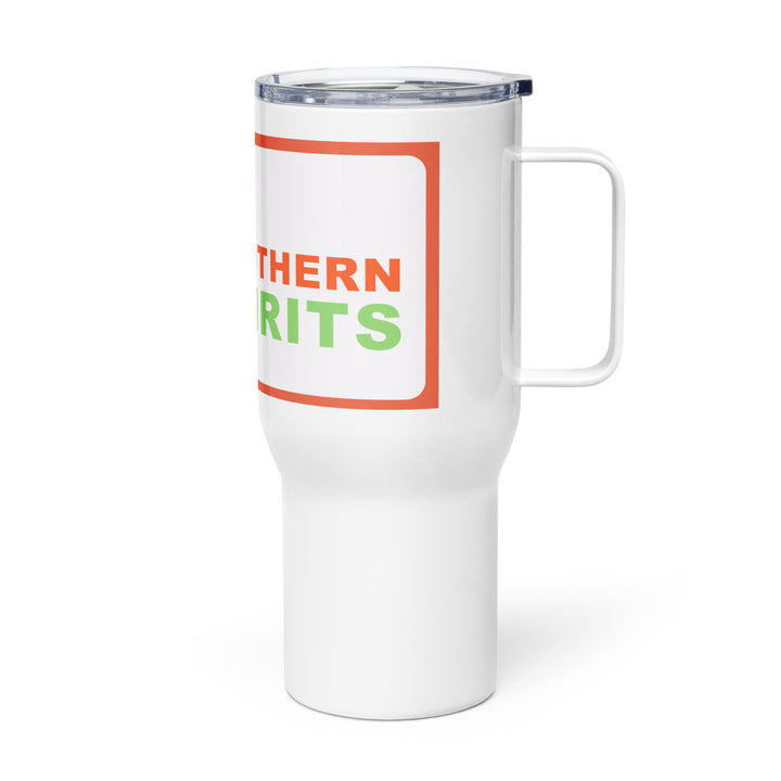 Travel mug with a handle