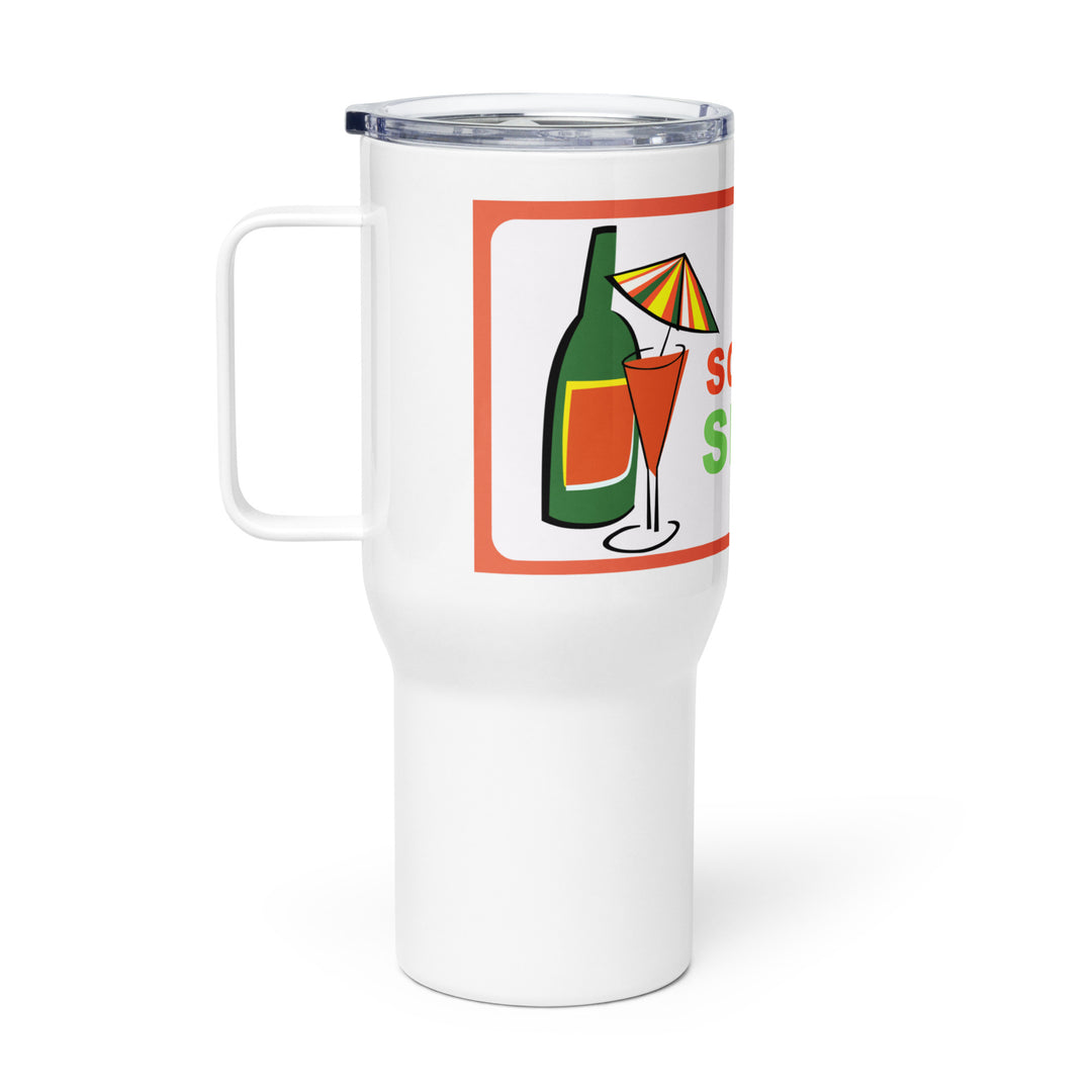 Travel mug with a handle